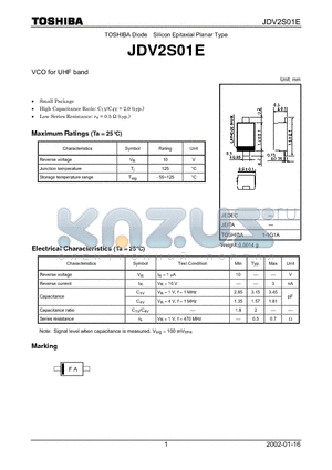 JDV2S01E datasheet - VCO for UHF band