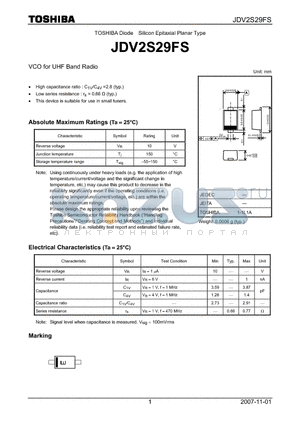 JDV2S29FS datasheet - VCO for UHF Band Radio