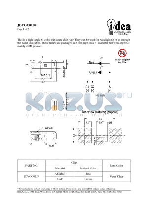 JDVGC0128 datasheet - right-angle bi-color miniature chip type