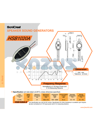 HSB1020A datasheet - SPEAKER SOUND GENERATORS