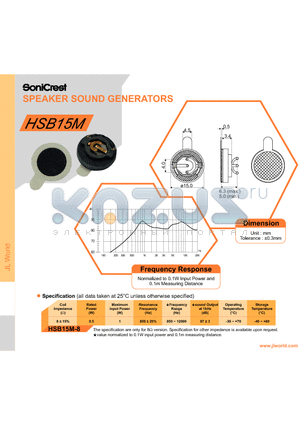 HSB15M datasheet - SPEAKER SOUND GENERATORS