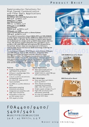 FOA9400 datasheet - Semiconductor Solutions for High Speed Communi cation and Fiber Optic Applications