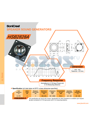 HSB2828A datasheet - SPEAKER SOUND GENERATORS