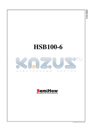 HSB100-6 datasheet - Sensitive Gate Silicon Controlled Rectifiers