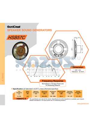 HSB57C datasheet - SPEAKER SOUND GENERATORS