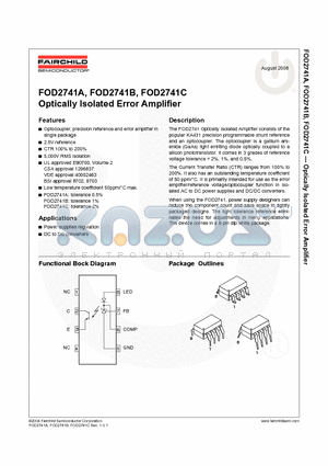 FOD2741ASD datasheet - Optically Isolated Error Amplifier