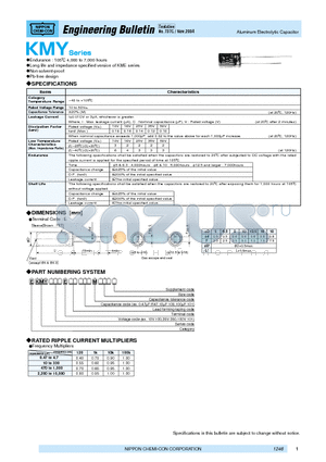 EKMY160ESS331MH12D datasheet - Aluminum Electrolytic Capacitor