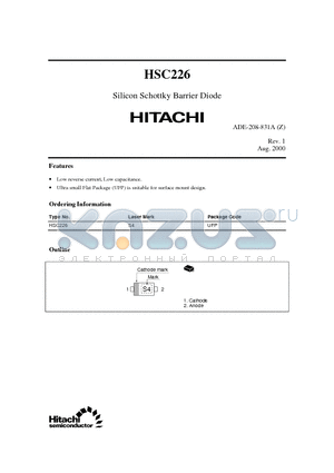 HSC226 datasheet - Silicon Schottky Barrier Diode