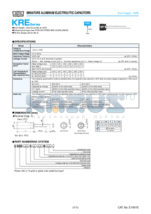 EKRE350ESS2R2MB05N datasheet - MINIATURE ALUMINUM ELECTROLYTIC CAPACITORS