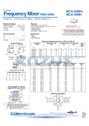 MCA-50MH+ datasheet - Frequency Mixer WIDE BAND