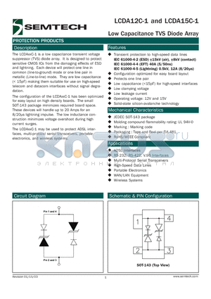 LCDA12C-1.TCT datasheet - Low Capacitance TVS Diode Array