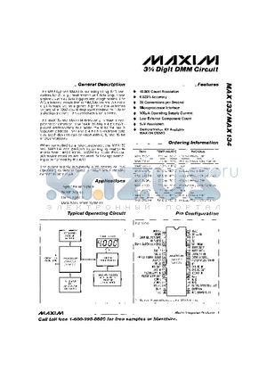 MAX133EQH datasheet - 3m Digit DMM Circuit