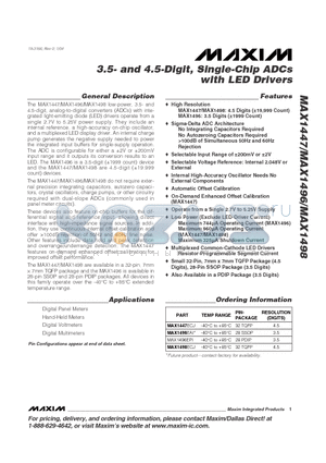 MAX1447 datasheet - 3.5- and 4.5-Digit, Single-Chip ADCs with LED Drivers