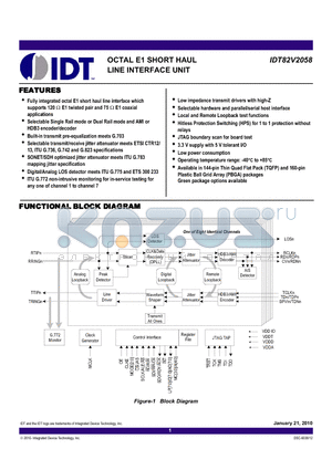 IDT82V2058DABLANK datasheet - OCTAL E1 SHORT HAUL LINE INTERFACE UNIT