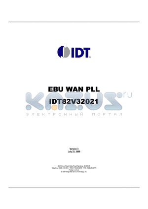 IDT82V32021 datasheet - EBU WAN PLL