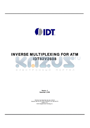 IDT82V2608BB datasheet - INVERSE MULTIPLEXING FOR ATM