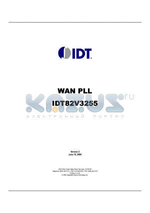IDT82V3255 datasheet - WAN PLL