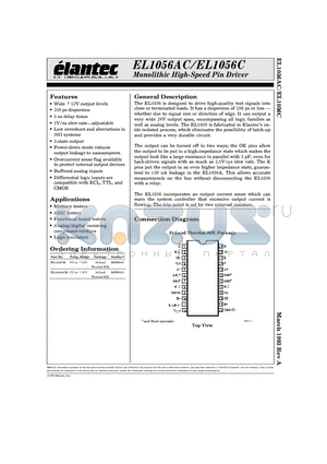 EL1056CM datasheet - Monolithic High-Speed Pin Driver