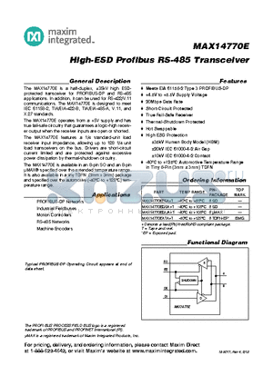 MAX14770E_13 datasheet - High-ESD Profibus RS-485 Transceiver