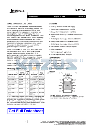 EL1517AIYEZ datasheet - xDSL Differential Line Driver