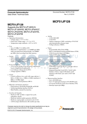 MCF51JF128 datasheet - MCF51JF128