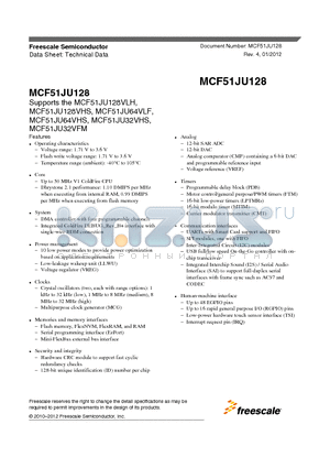 MCF51JU128 datasheet - MCF51JU128