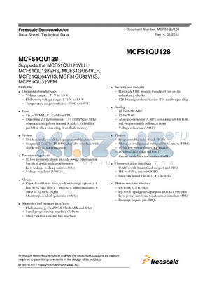 MCF51QU128VLH datasheet - MCF51QU128