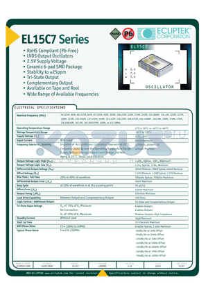 EL15C7 datasheet - OSCILLATOR