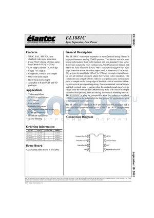 EL1881C datasheet - Sync Separator, Low Power