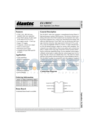 EL1881CN datasheet - Sync Separator, Low Power