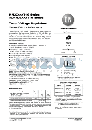 MM3Z7V5T1G datasheet - Zener Voltage Regulators