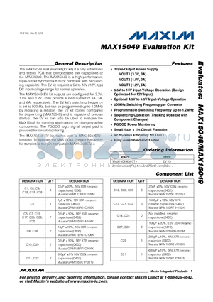 MAX15048 datasheet - Evaluation Kit