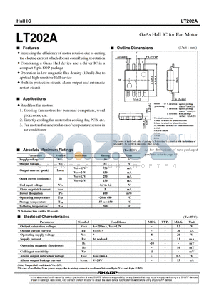 LT202A datasheet - GaAs Hall IC for Fan Motor