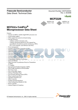 MCF5329CVM240 datasheet - Microprocessor Data Sheet