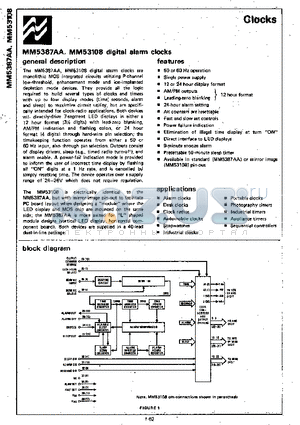 MM5387AA datasheet - Digital Alarm Clocks