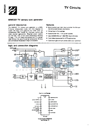 MM5321 datasheet - TV CAMERA SYNC GENERATOR