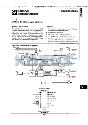 MM5321 datasheet - TV camera sync generator