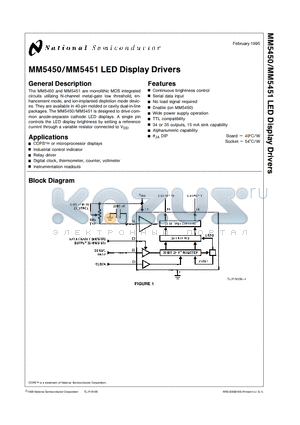 MM5450N datasheet - LED Display Drivers