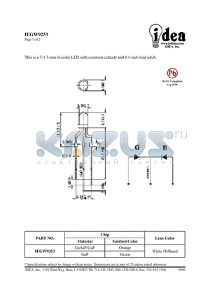 IEGW9253 datasheet - T-1 3-mm bi-color LED