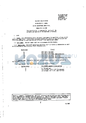 M38510-114A datasheet - BI-FET OPERATIONAL AMPLIFIERS, MONOLITHIC SILICON