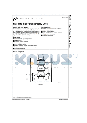 MM58348 datasheet - MM58348 High Voltage Display Driver