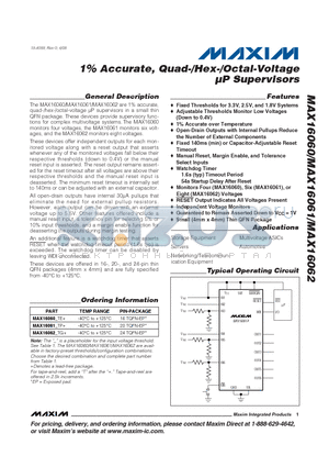 MAX16062_TG+ datasheet - 1% Accurate, Quad-/Hex-/Octal-Voltage uP Supervisors