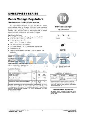 MM5Z3V6ST1 datasheet - Zener Voltage Regulators