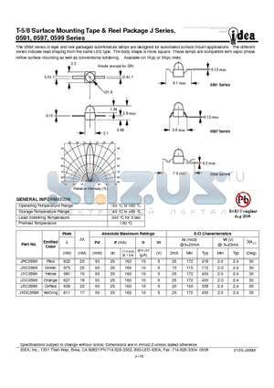 JEC059X datasheet - T-5/8 Surface Mounting Tape & Reel Package J Series