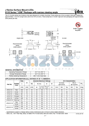 JEGC0118 datasheet - J Series Surface Mount LEDs