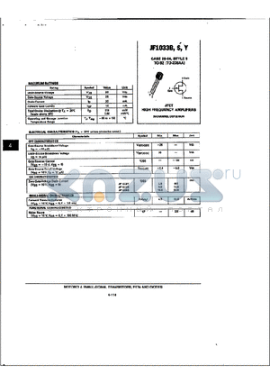 JF1033Y datasheet - SMALL-SIGNAL TRANSISTOR,FETs AND DIODE