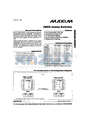 IH5048AMJE datasheet - CMOS Analog switches