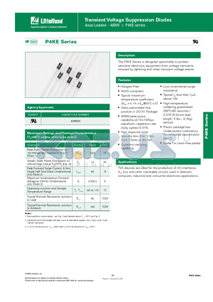 P4KE datasheet - Transient Voltage Suppression Diodes