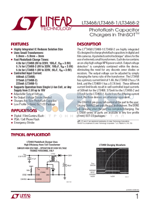 LT3468-1 datasheet - Photoflash Capacitor Chargers in ThinSOT