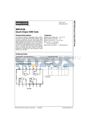 MM74C08_02 datasheet - Quad 2-Input AND Gate